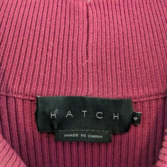 Hatch Skylar Rib Knit Midi Dress Pink Maternity Size 4 Mock Neck Stretch Bodycon - Picture 10 of 12